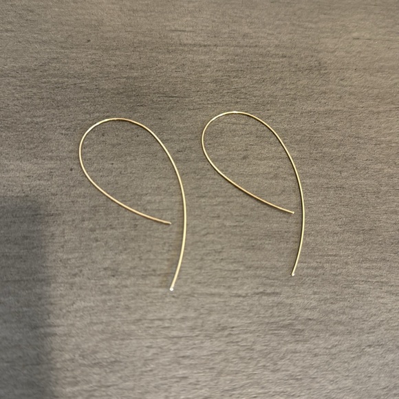 Lana | Upside Down Gold Hoop Earrings - Picture 3 of 5